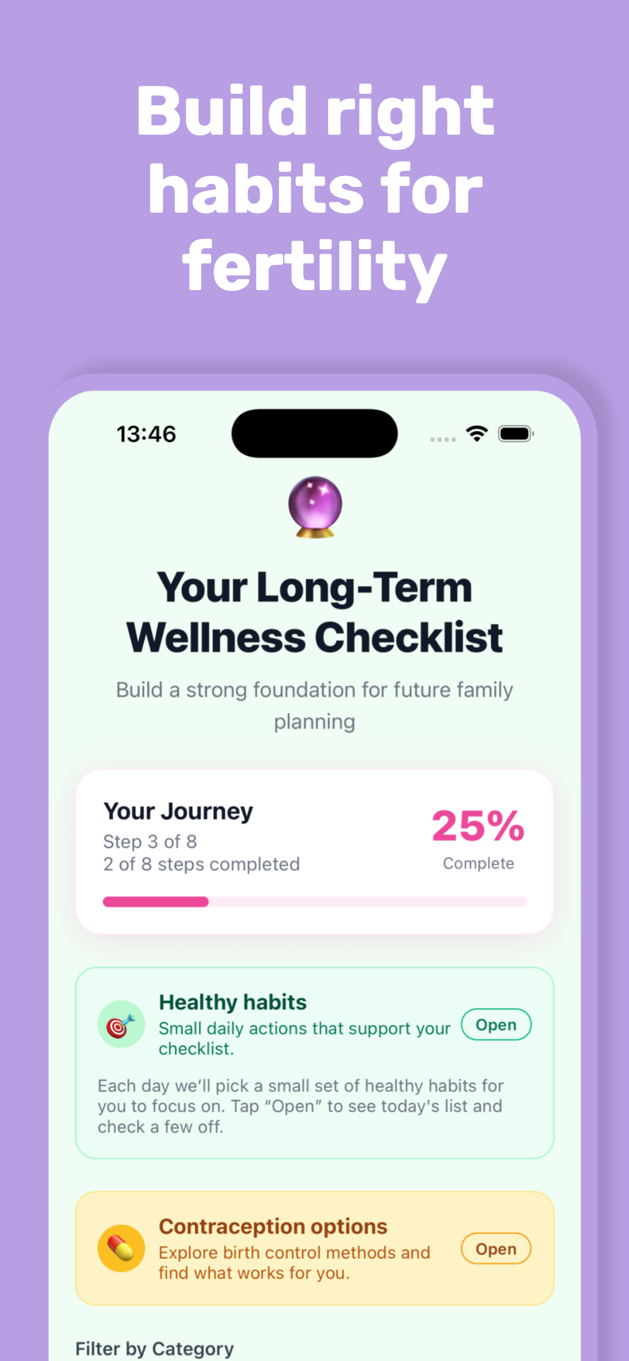 Awotumi [Ah-woh-TOO-mee] app screenshot: reminders and plan